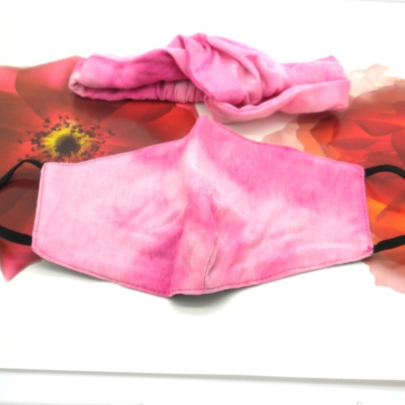 Handmade Mask Cotton Inside Matching Headband - Picture 2 of 3